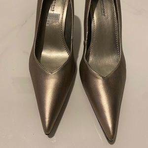 Pewter point heels